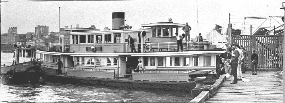 Sydney ferry LADY FERGUSON after crashing into eastern Circular Quay 25 August 1964