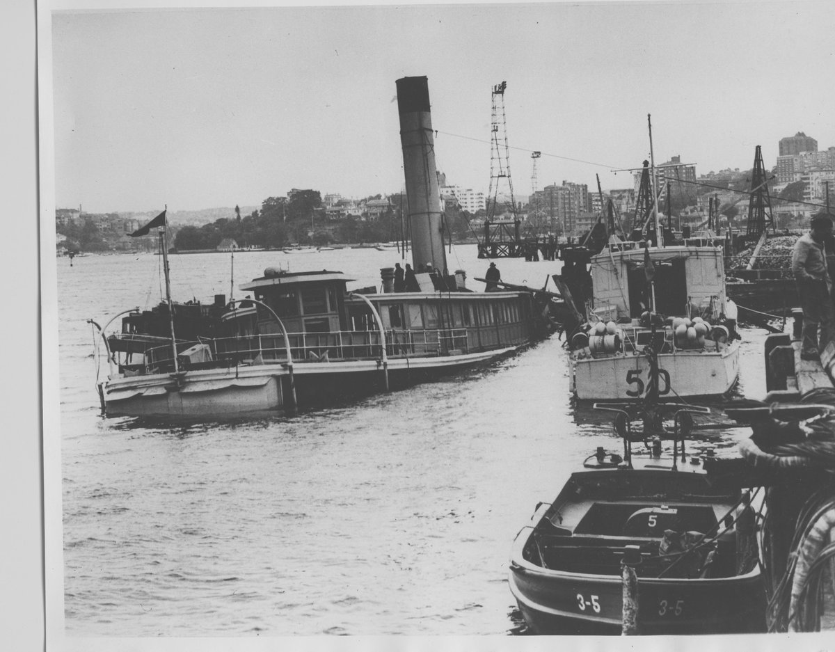 Former Sydney ferry KUTTABUL the day after being sunk by Japanese midget submarine 1942