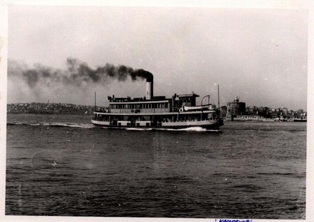 Sydney ferry KAMERUKA as a steam ferry prior to her 1954 conversion to diesel, Sydney Harbour (1950s)