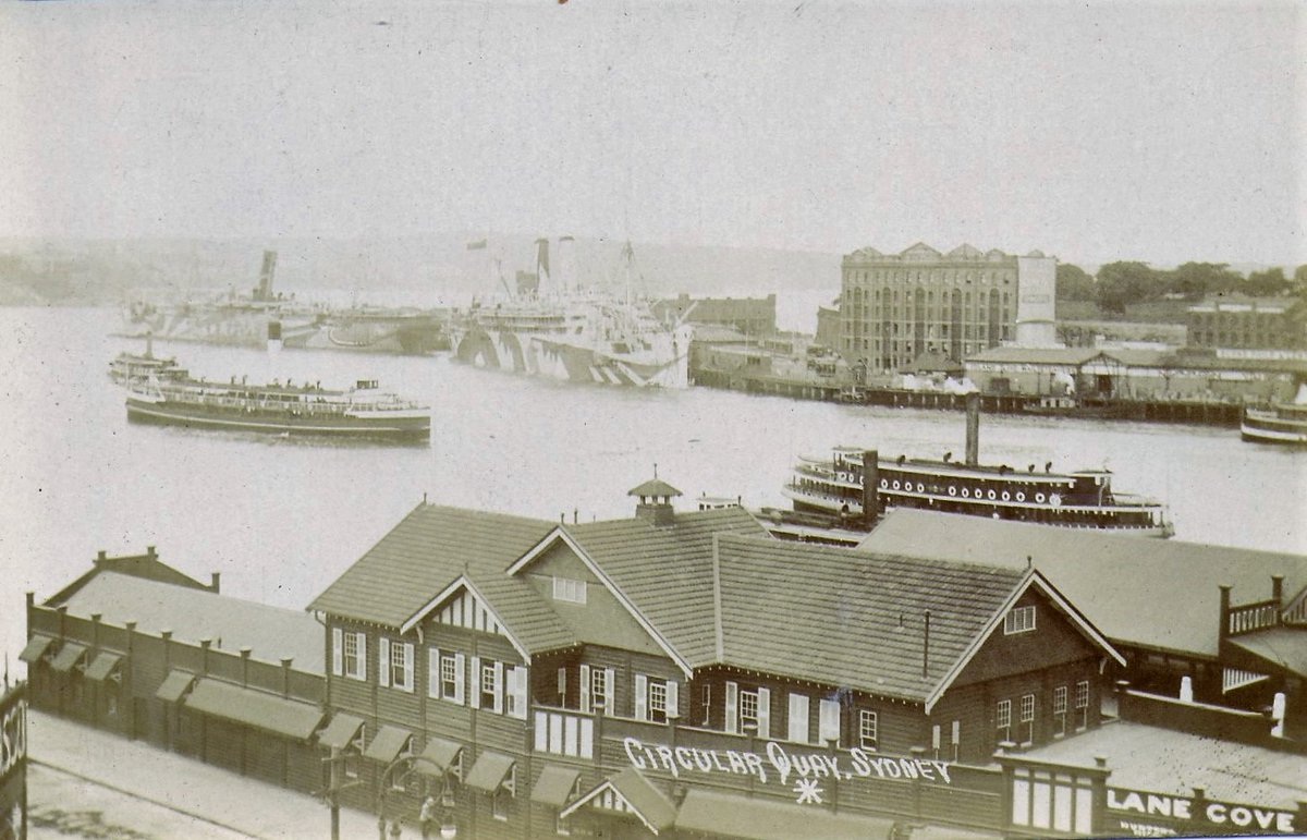 Sydney ferries in Sydney Cove including KIANDRA, Circular Quay (c. 1916)
