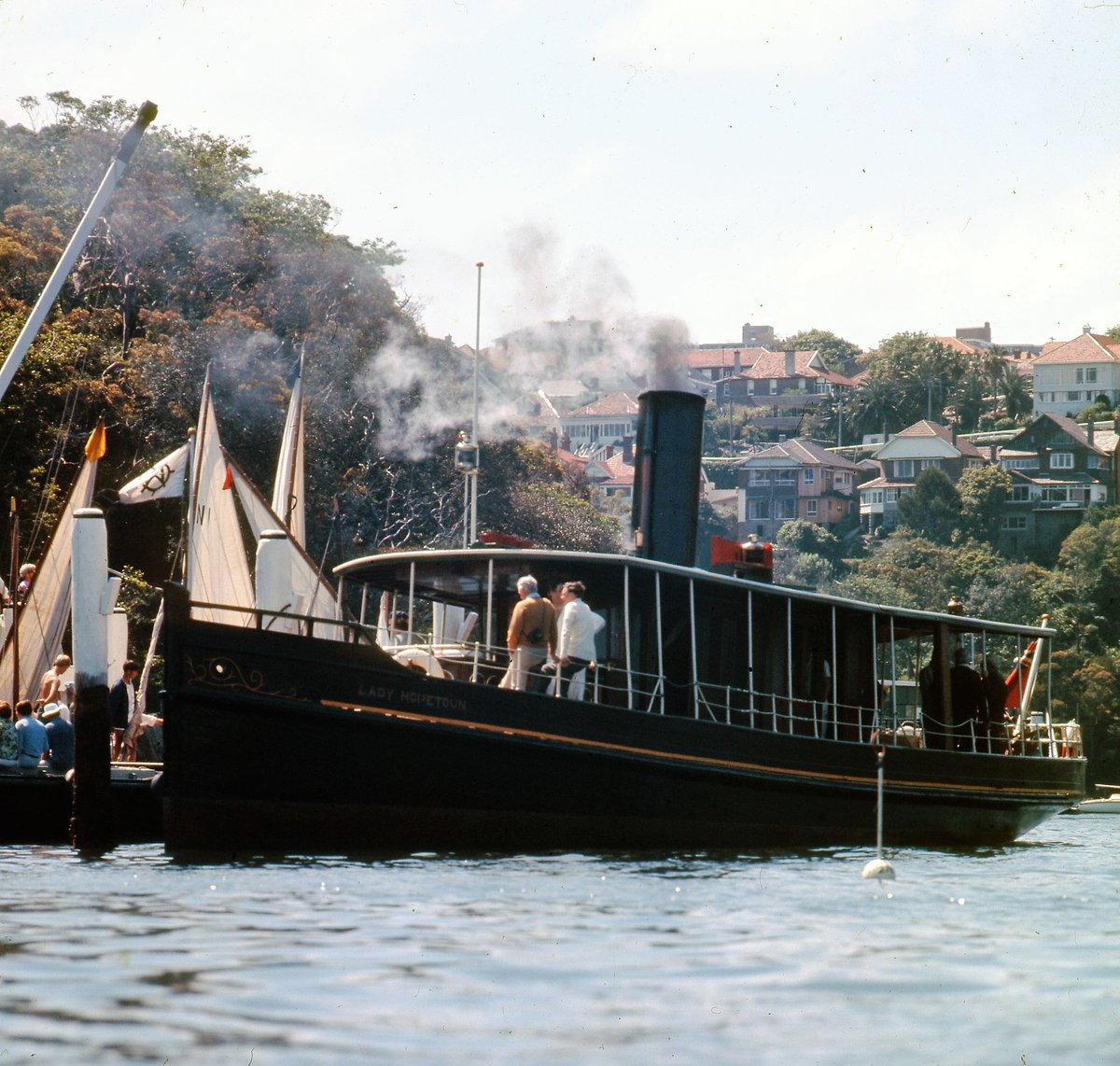 Sydney steam launch LADY HOPETOWN in MOSMAN BAY (1970)