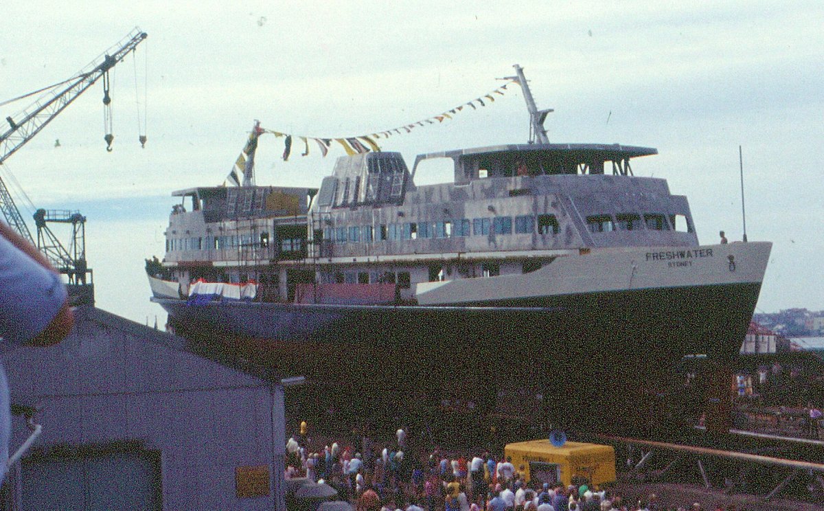 Sydney ferry FRESHWATER launch day (1982)