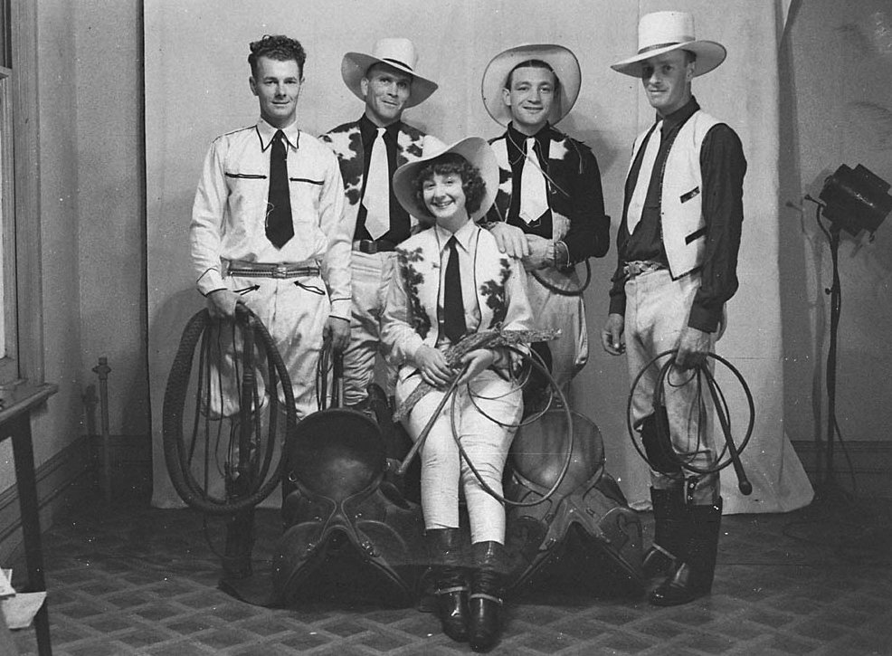 Australian rodeo riders Sam Hood's 1938, Sydney city centre
