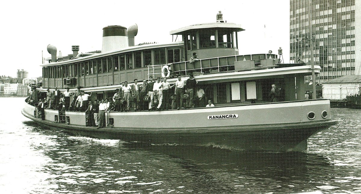 Sydney ferry KANANGRA approaching Circular Quay (1965)
