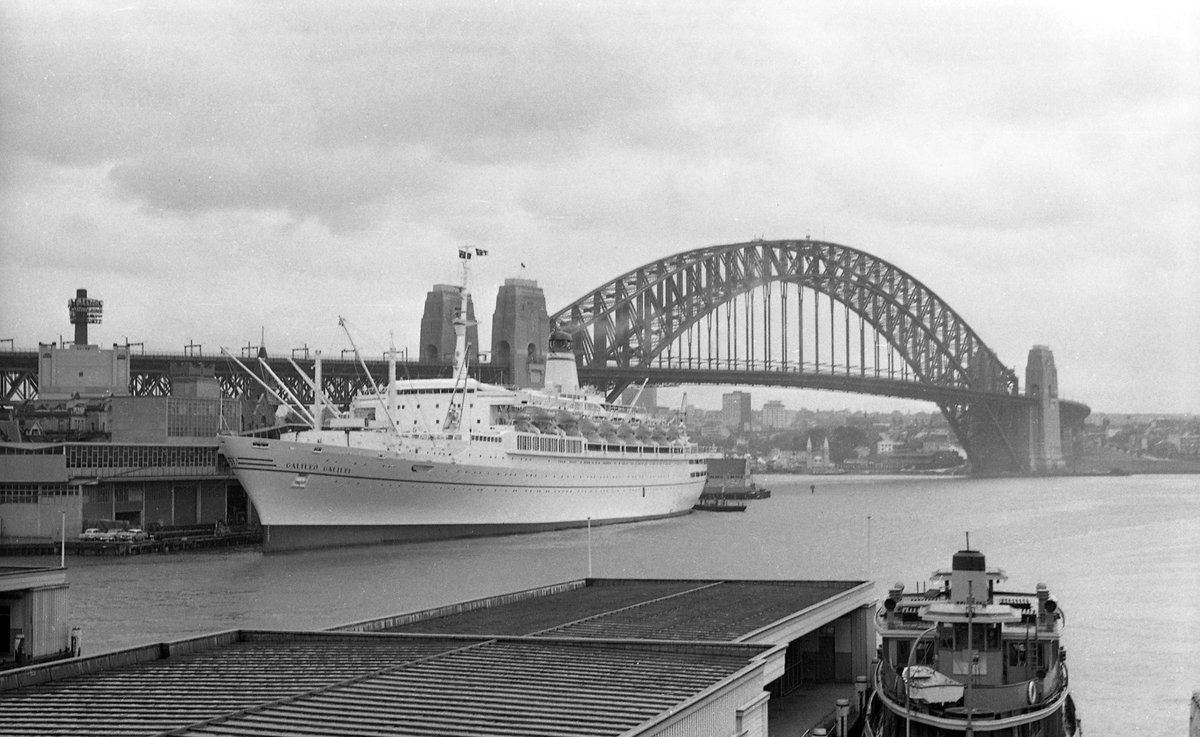 Liner Galileo Galilei at overseas Term Circular Quay Sydney (1964)