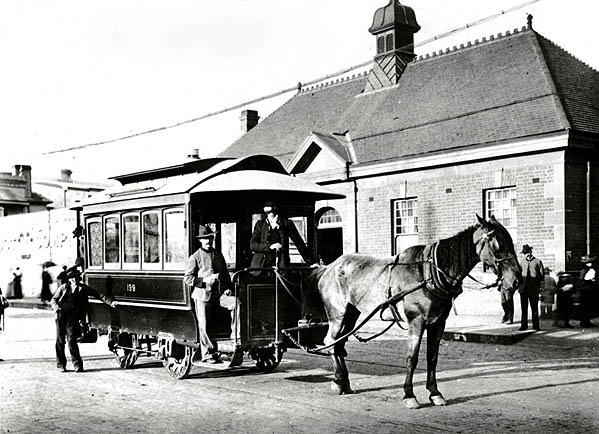 Horsedrawn tram which ran between Newtown Station and St Peters (1894)
