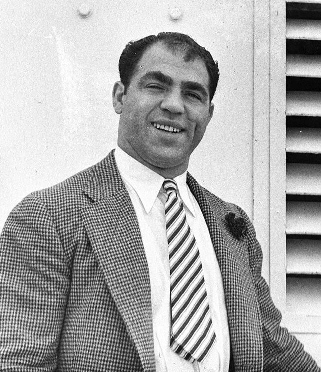 American wrestler Jumping Joe Savoldi taken for Leichhardt Stadium (cropped) (1936)