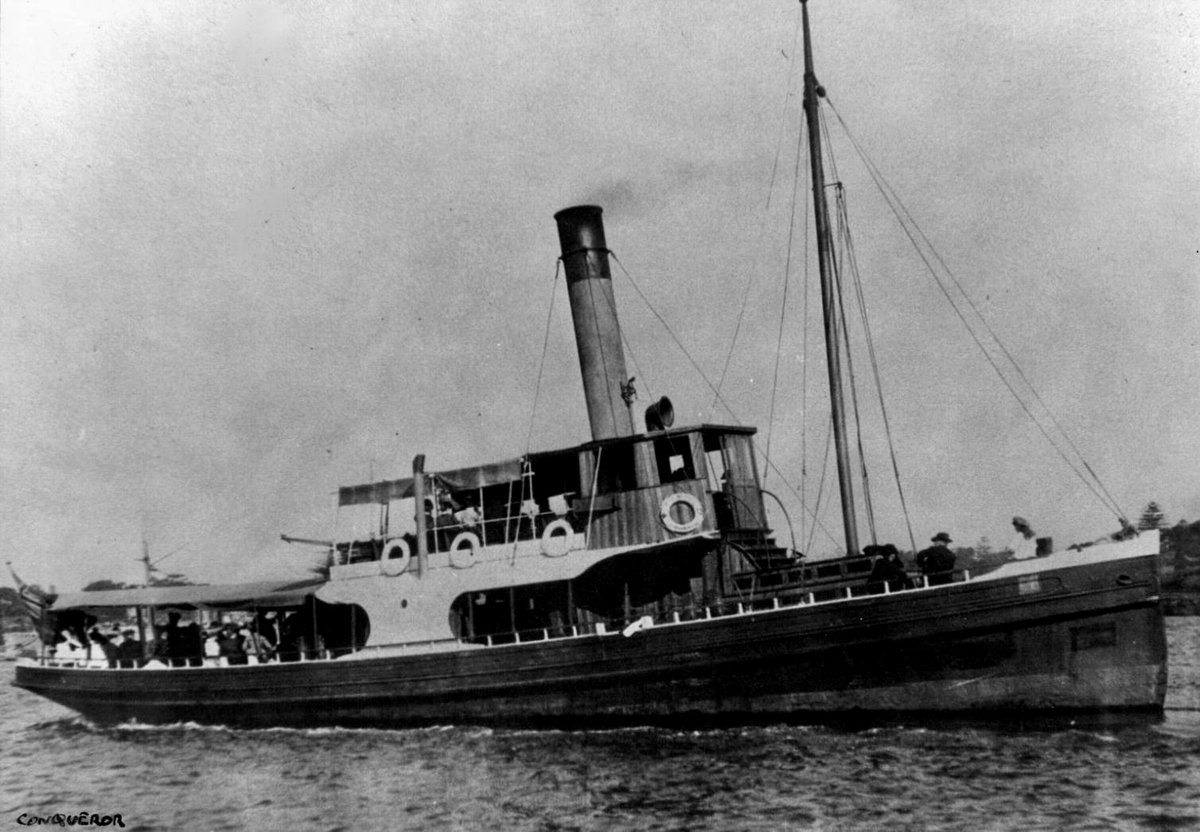 Sydney ferry CONQUEROR as a tug (c. 1900)