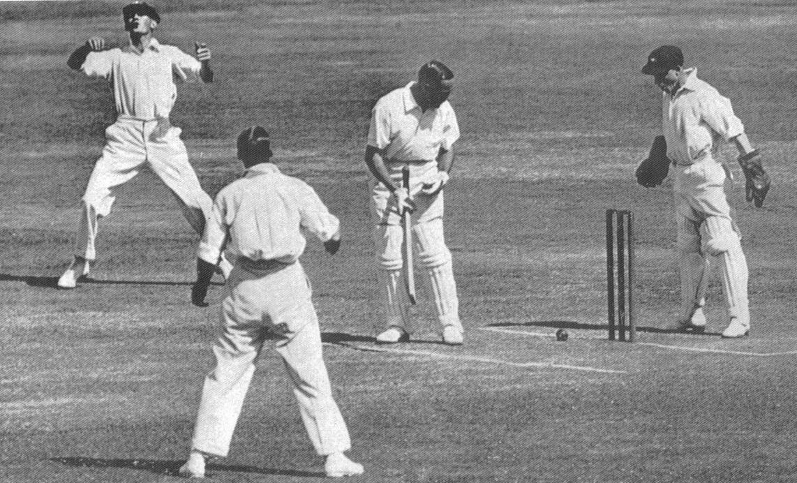 Sutcliffe - bail stays put, Moore Park (1932)