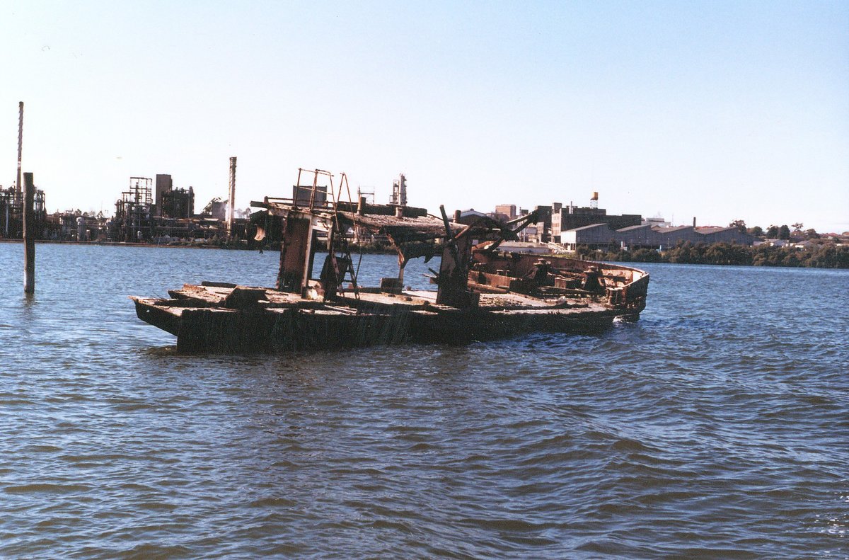 Homebush Bay, NSW - Remains of Mortlake Bank, 1985 (Graeme Andrews, City of Sydney Archive)