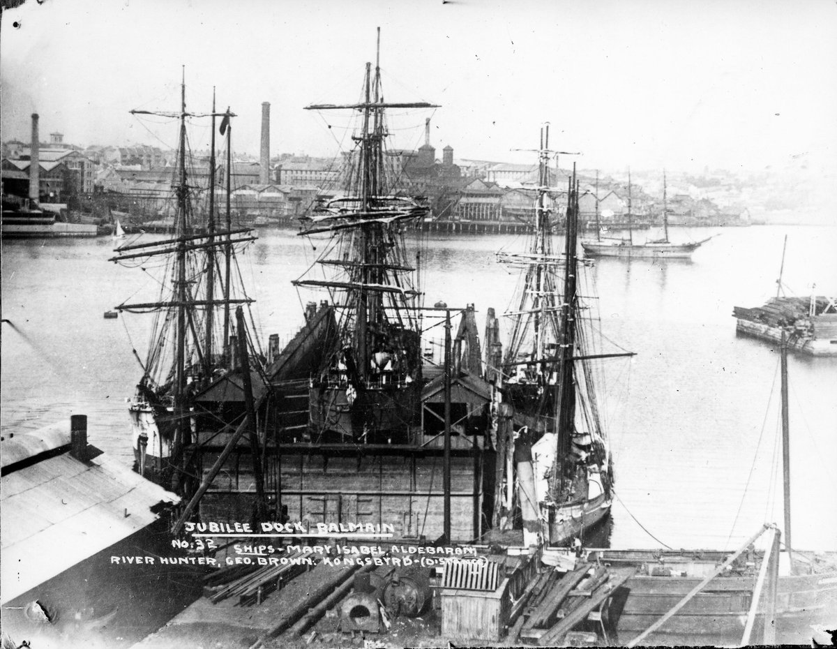 Jubilee Dock Balmain looking over Johnstons Bay (Graeme Andrews Working Harbour Collection City of Sydney Archives) (1910)