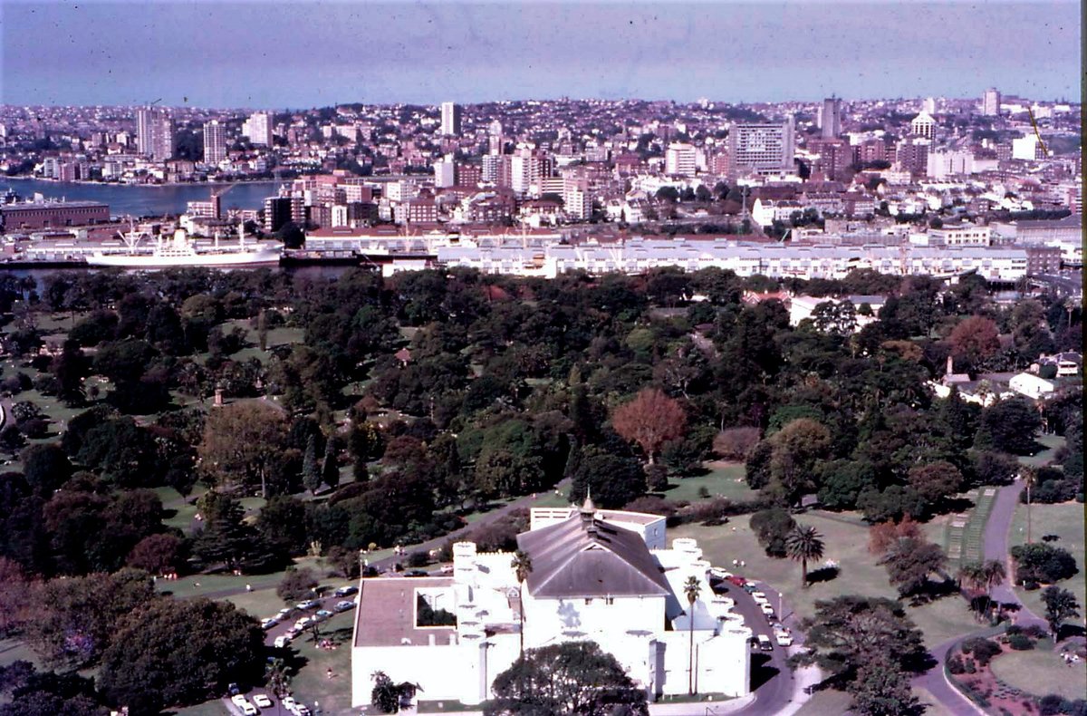 68-254 Botanical Gardens from AMP building Sydney 1968, Sydney city centre