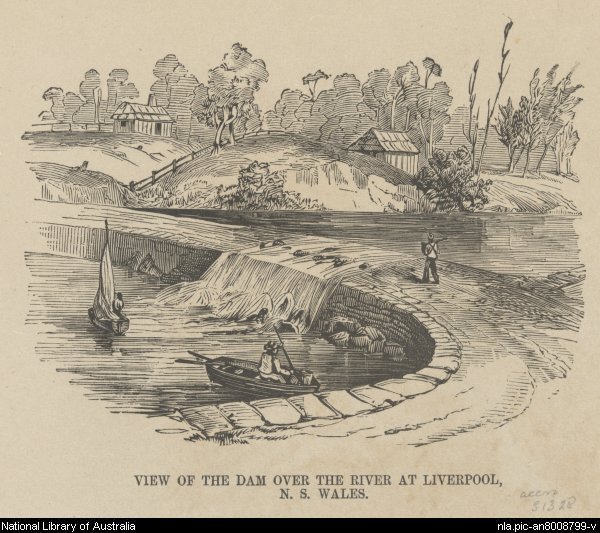 Woodcut of Liverpool Weir (1857)