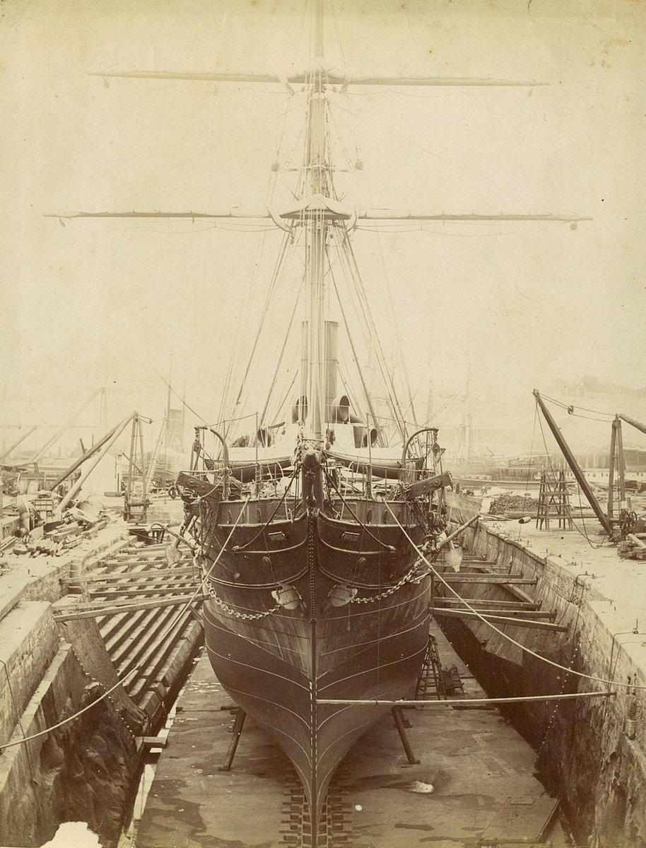 French corvette Dupleix in drydock Sydney Flickr 5073941774 28dbda4127 o, Sydney Harbour (c. 1870)