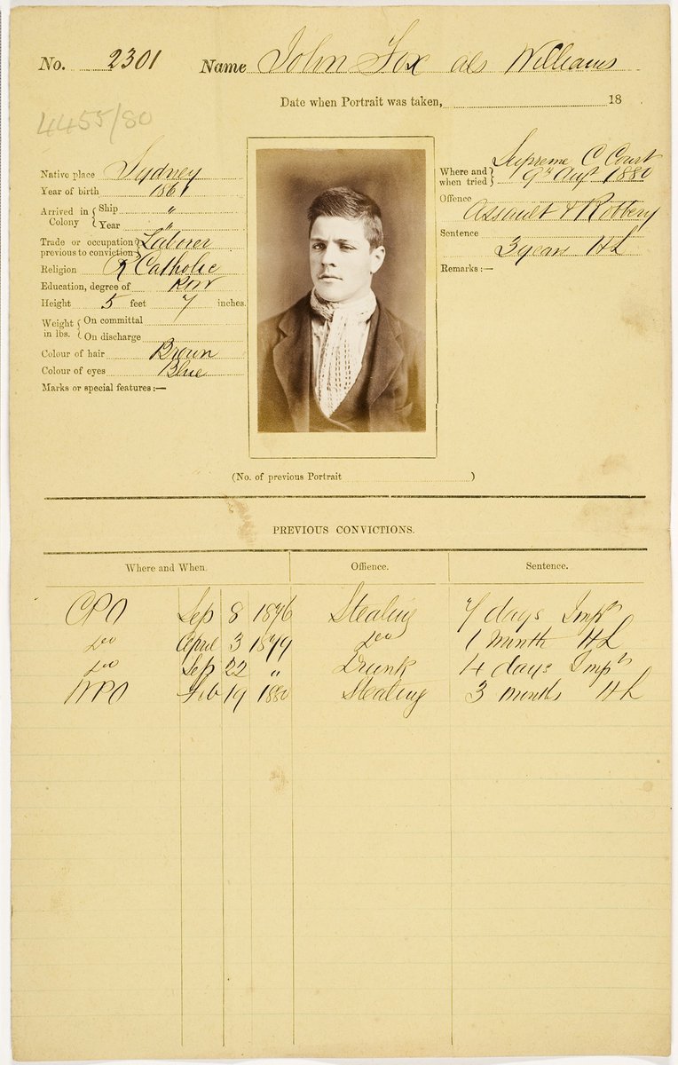 Police Record, John Fox slnsw, Sydney (1880)