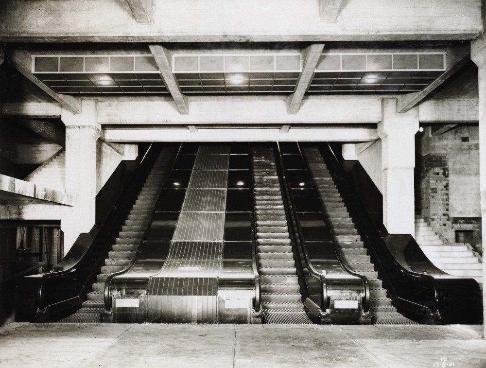 Wynyard Station escalators, Sydney city centre (1931)