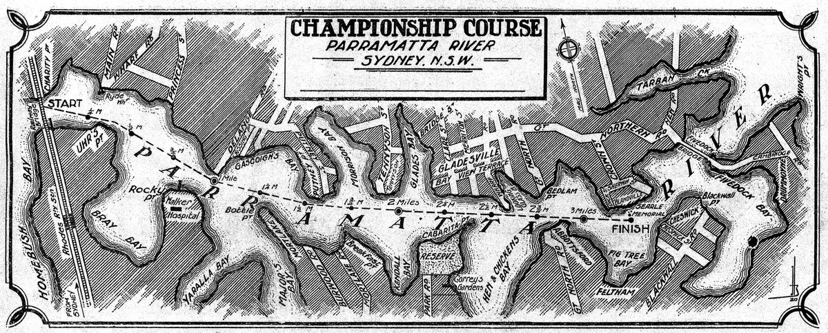 Championship Sculling Course Parramatta River Sydney NSW Australia 1920