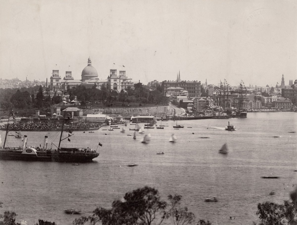 The Garden Palace and Farm Cove, Sydney city centre (c. 1880)