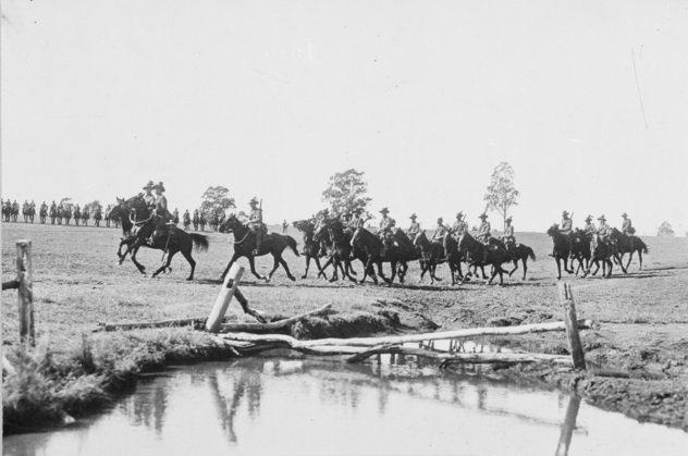 AWM A03421 12th Light Horse Regiment training Liverpool NSW c 1915, Holsworthy (c. 1915)