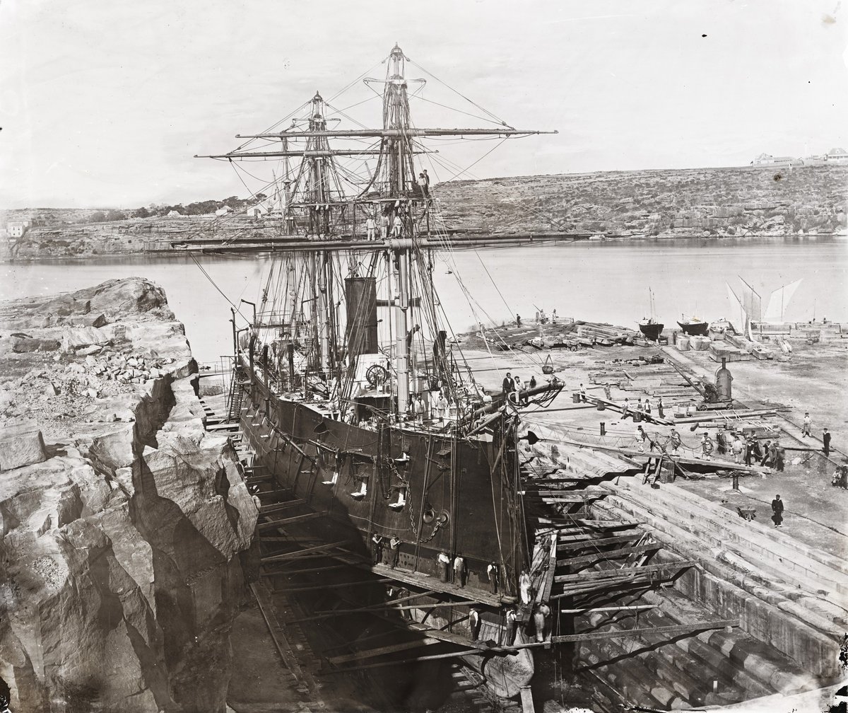 'Atalante', Fitzroy Dock, Sydney, 1873, Sydney Harbour