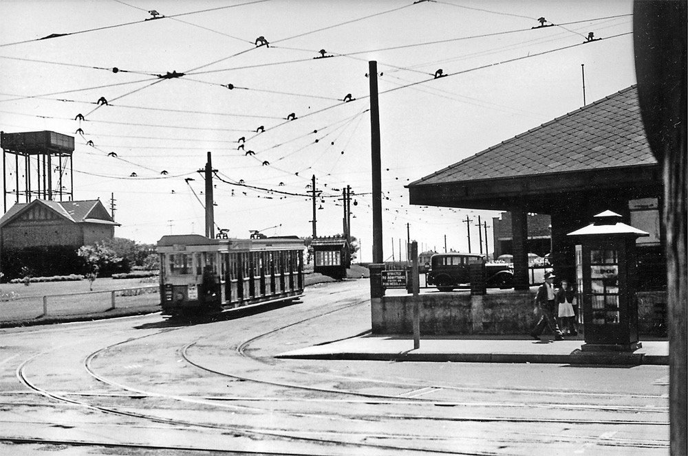 Tram tempe bus depot, 1940s