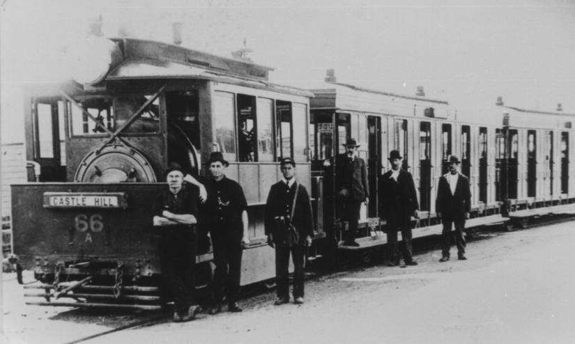 Castle Hill Tram at Terminus Street 1910