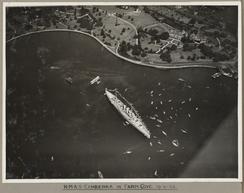 HMAS Canberra Farm Cove Sydney, Sydney city centre (1932)