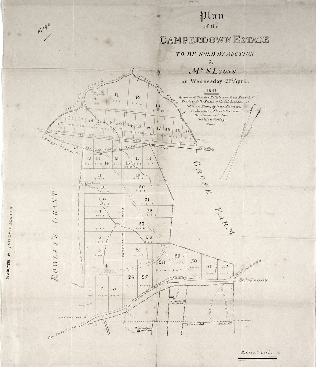 Allotments for sale at Camperdown 1841