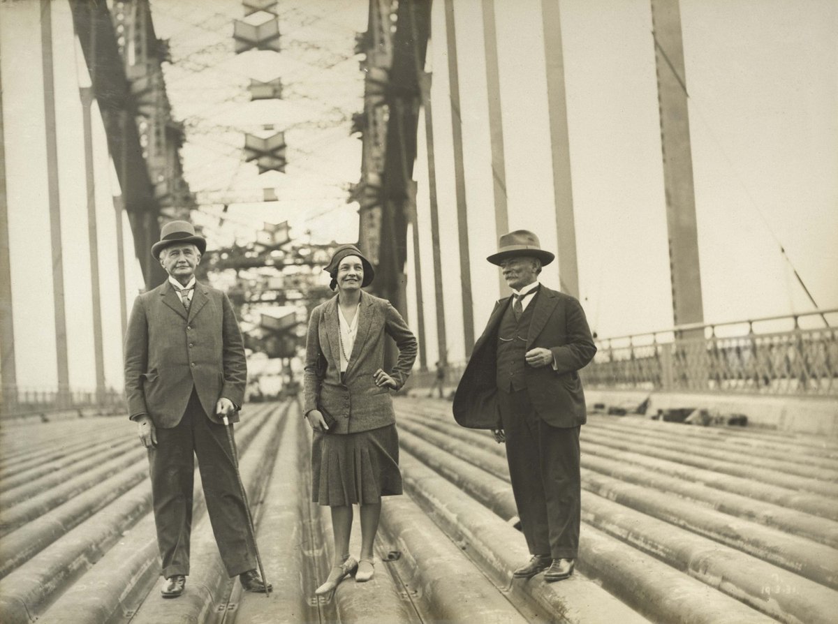 Sydney Harbour Bridge - Sir William Cullen, Miss Cullen, Dr. Bradfield (c. 1931)
