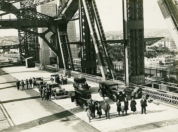 Sydney Harbour Bridge - First party of cars across Bridge (1931)