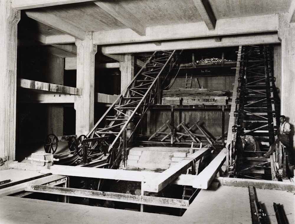 Wynyard Station - Erecting Escalators, Sydney city centre (c. 1930)