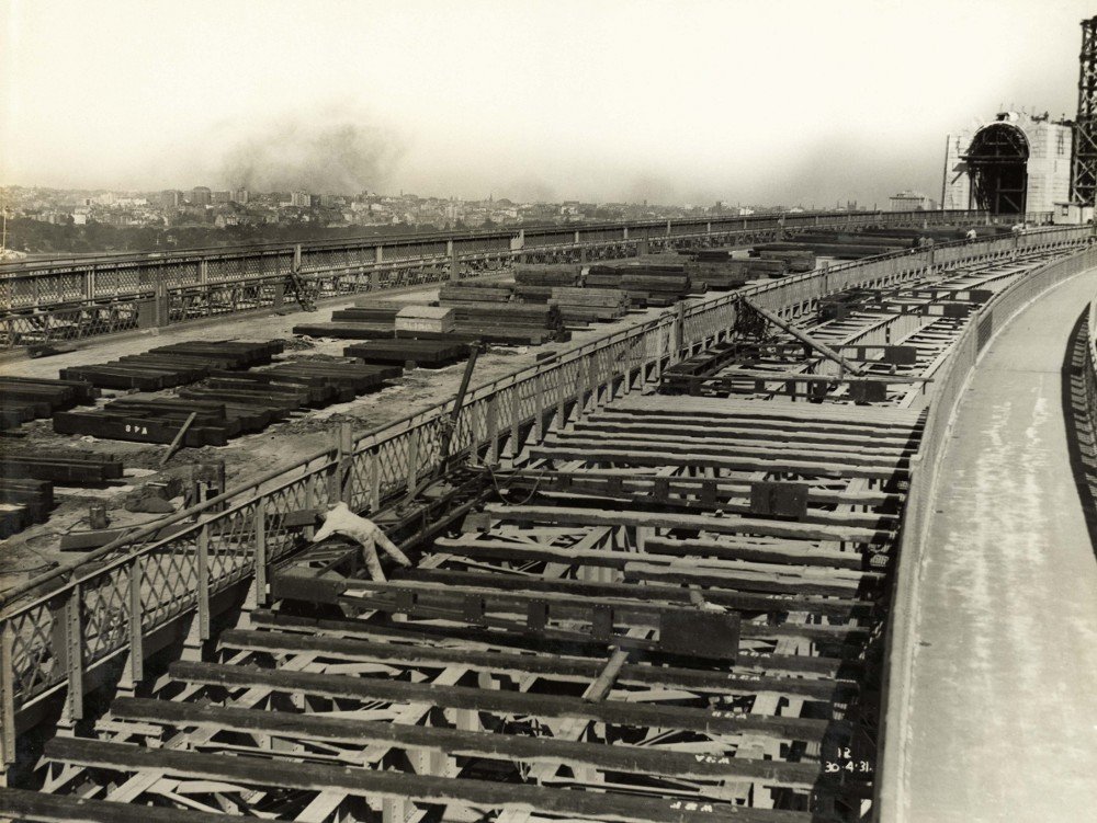 Track Timbers and O.H.Wiring Structures, Sydney Harbour (c. 1931)