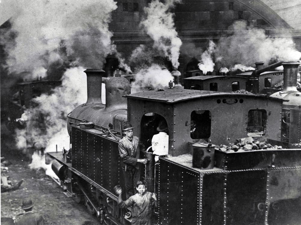Eveleigh Workshops during the 1917 railway strike
