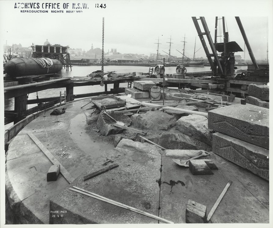 Pyrmont Bridge under construction, 1901 (c. 1901)