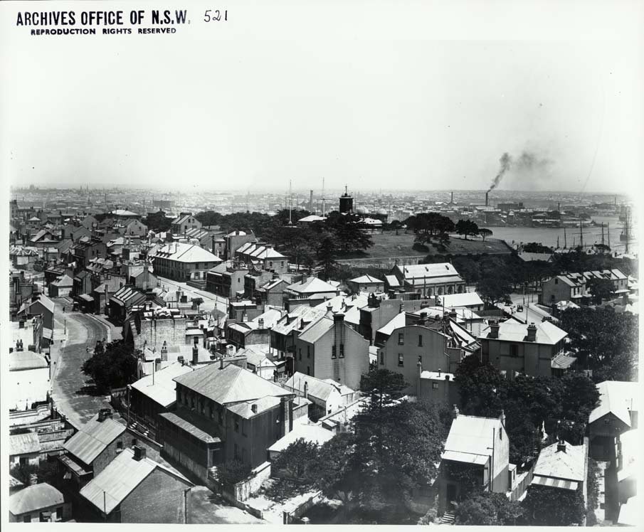 Across The Rocks looking west towards Observatory Hill (c. 1912)