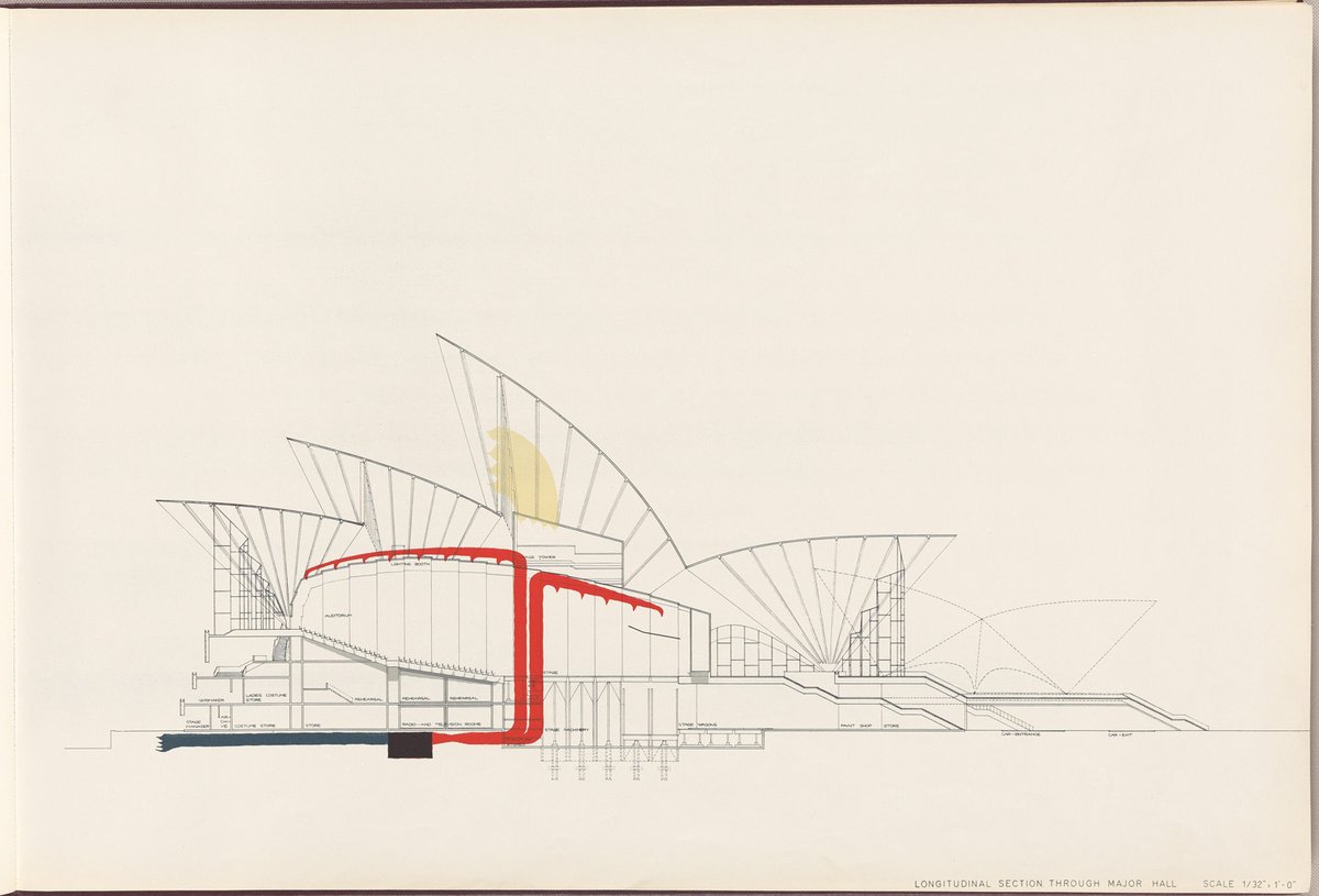 Longitudinal Section Through Major Hall (Sydney Opera House), Sydney city centre (1958)