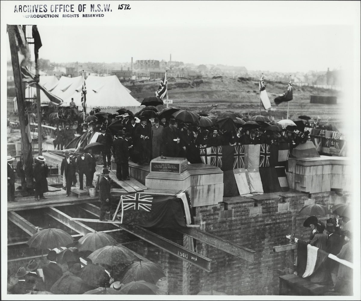 Laying the foundation stone, Central Station 1903, Haymarket
