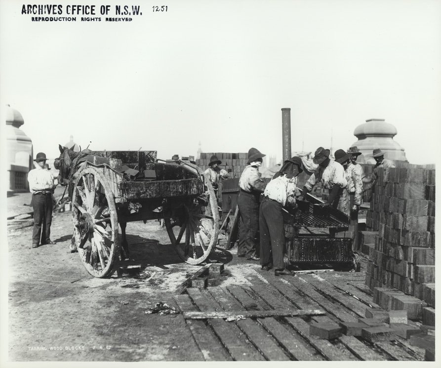 Construction work for Pyrmont Bridge (1902)