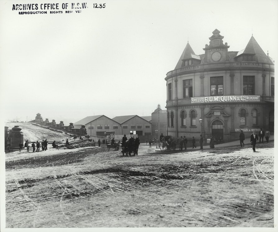 Approach to Pyrmont Bridge from Sydney - as originally built (1901)