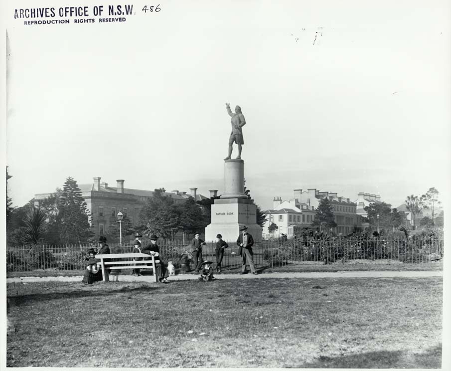 Captain Cook statue, Hyde Park, Sydney city centre (c. 1879)