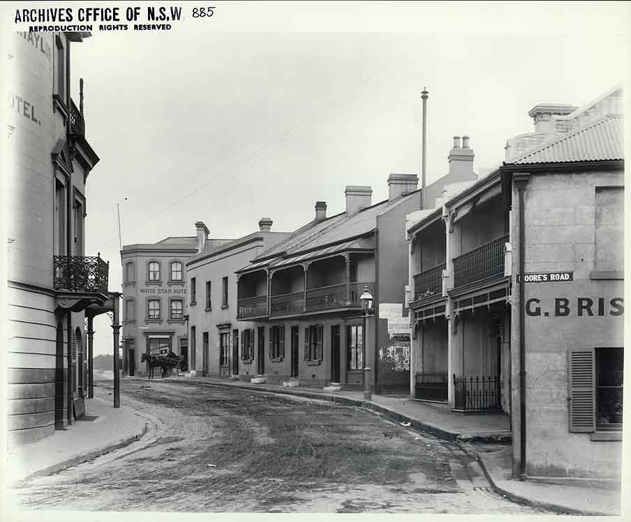 Bettington Street and Moores Road, The Rocks (1901)