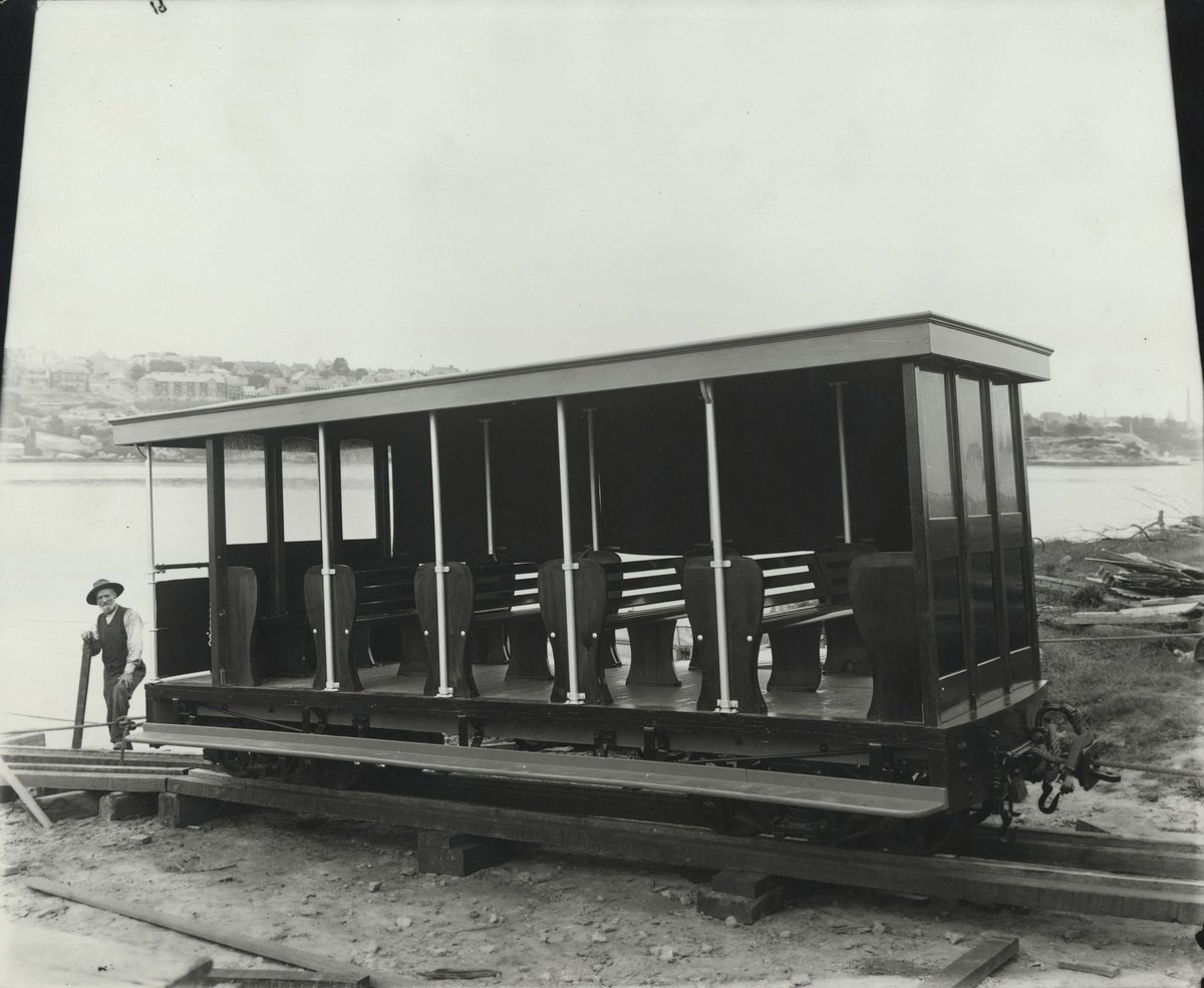 Cable tram trailer, Sydney Harbour (c. 1907)