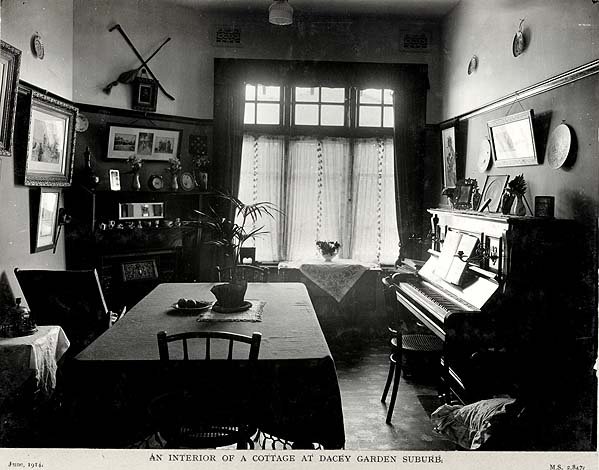 Inside a Daceyville house, 1914