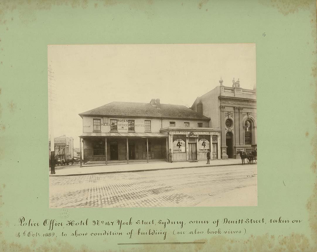 Police Office Hotel, 1889, Sydney city centre (c. 1889)