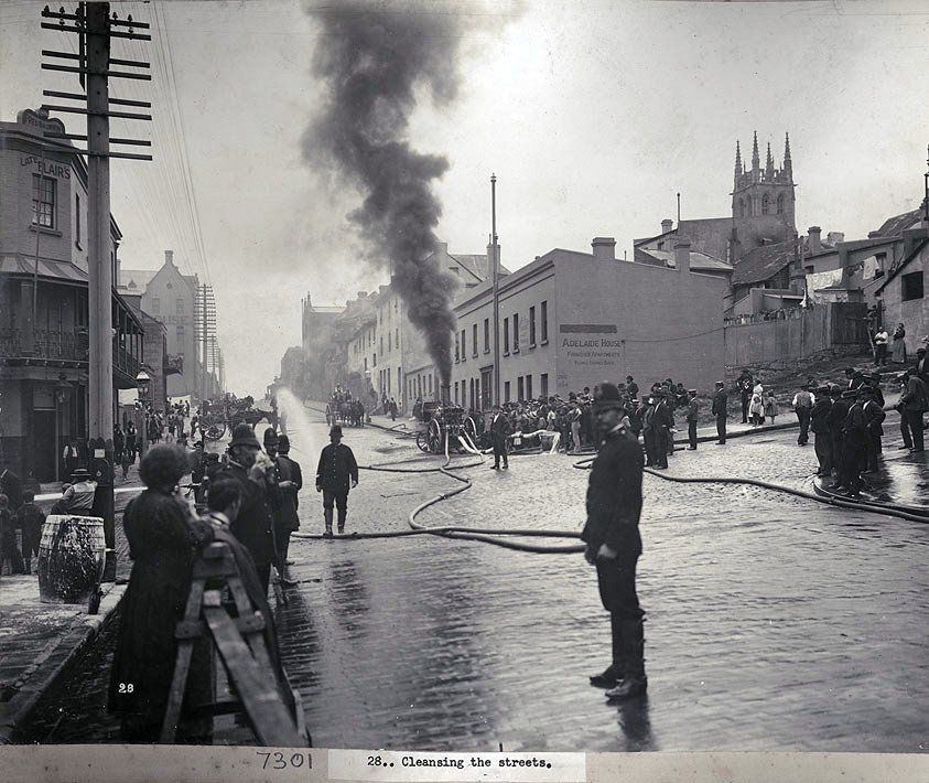 Observing the cleanup in Sydney, 1900 (c. 1900)