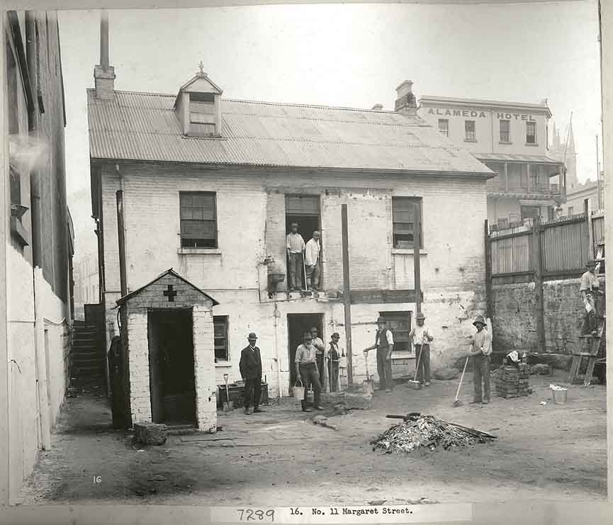 Cleansing a Sydney backyard in 1900, Sydney city centre (c. 1900)