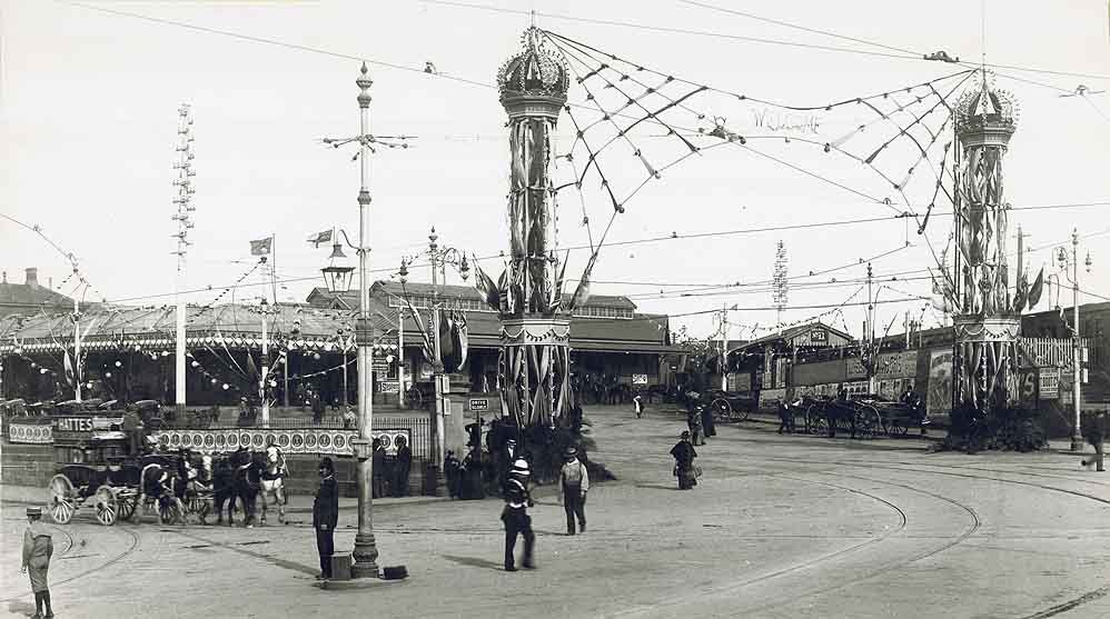 A decorated Central Railway Station, 1901, Haymarket (c. 1901)