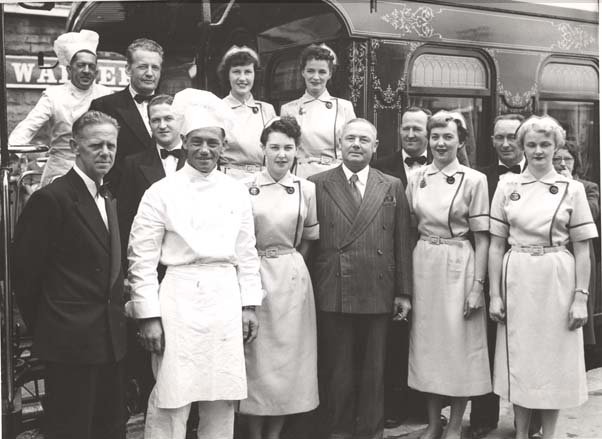 Royal Visit 1954 - train staff, Windsor (c. 1954)
