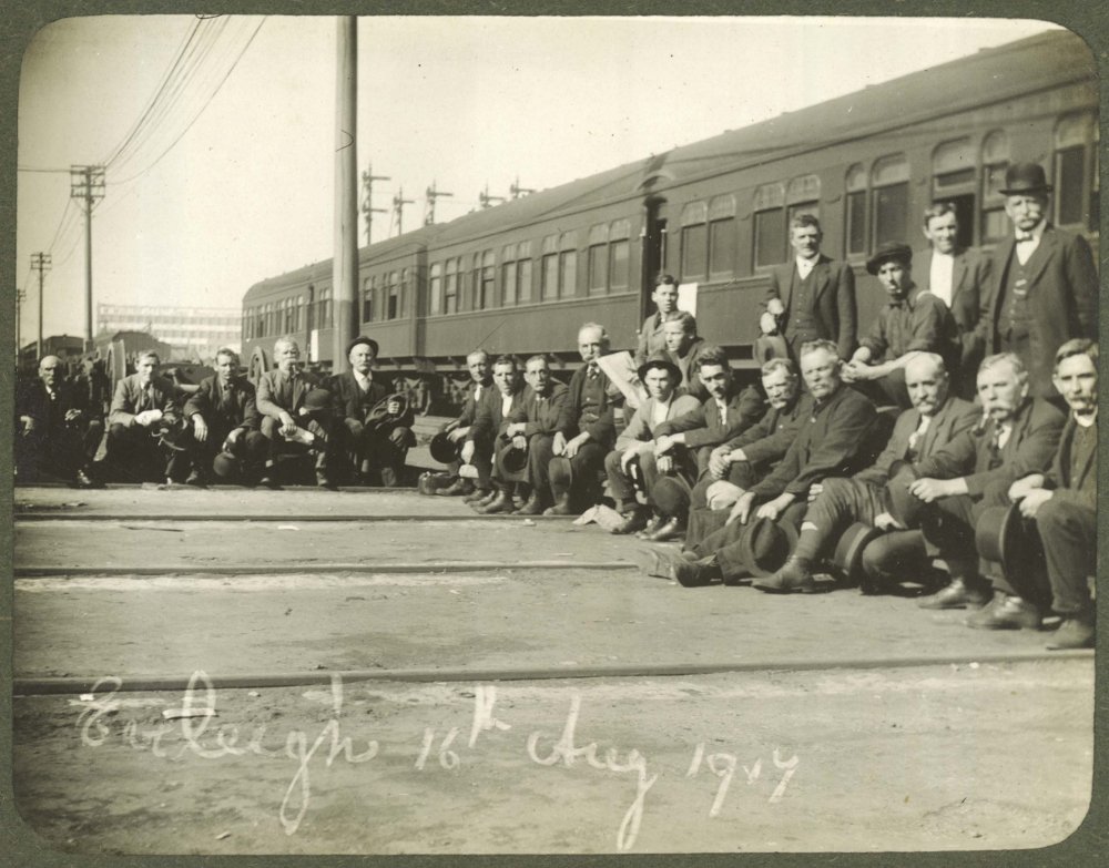 Eveleigh Workshops during the 1917 railway strike