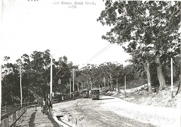 Rose Bay tram in operation on New South Head Road (1898)